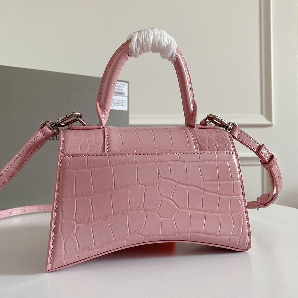 Thumbnail: Balenciaga Hourglass Croc Handbag Pink Mini
