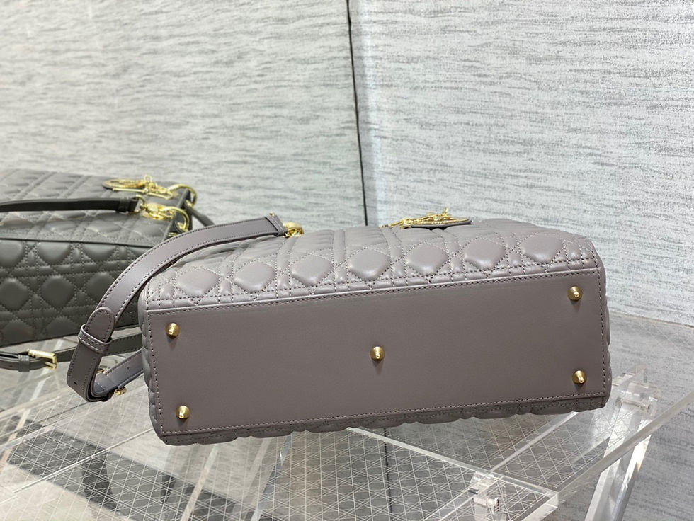 Thumbnail: Christian Dior Lady Dior Handbag Gray