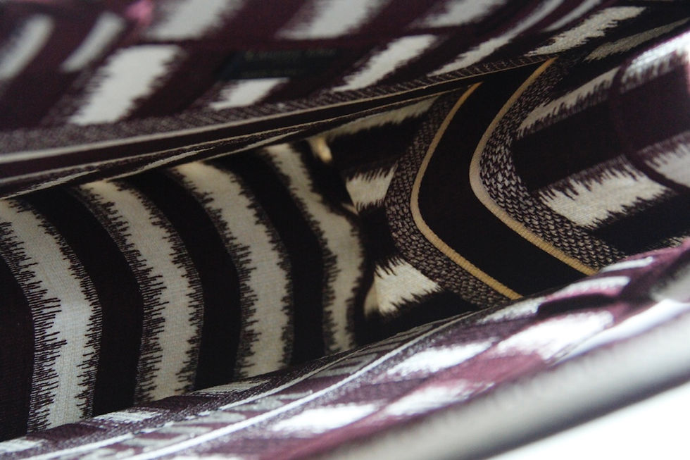 Thumbnail: Christian Dior Book Tote D-Stripes Maroon Large