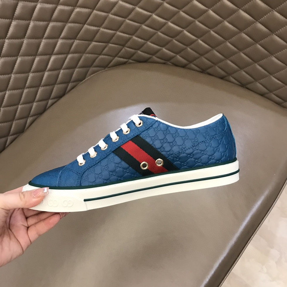 Thumbnail: Gucci Tennis Web Monogram Sneakers Blue