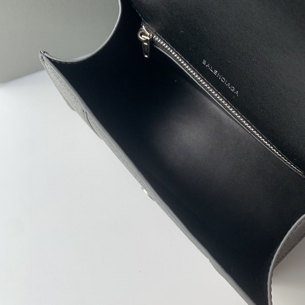 Thumbnail: Balenciaga Hourglass Glitter Handbag Gray Small