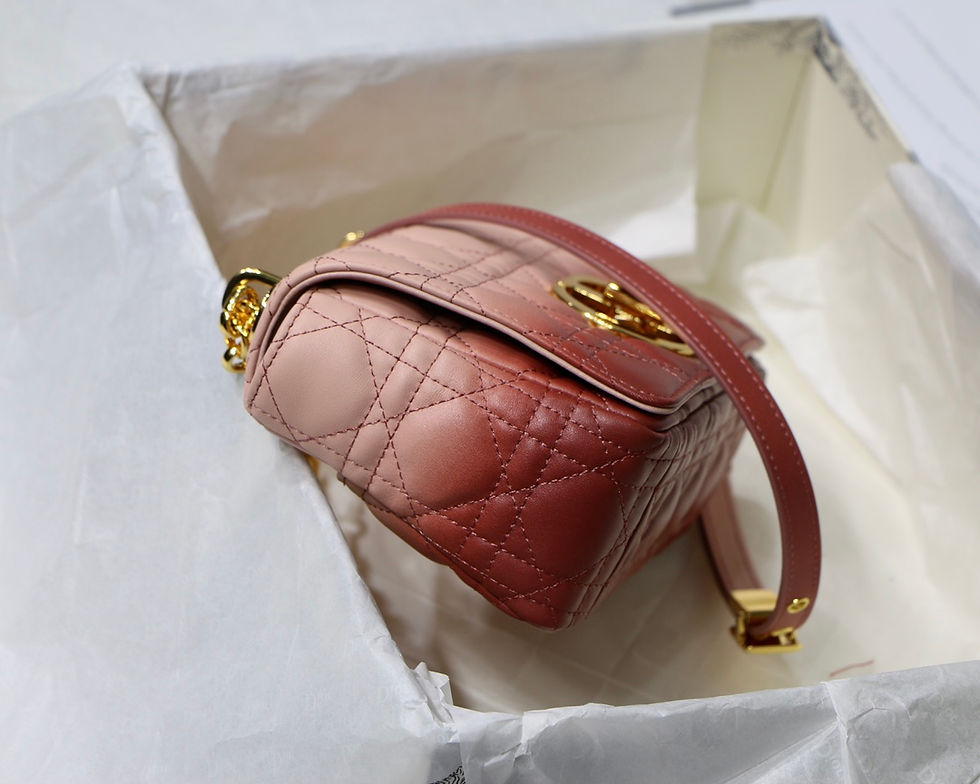 Thumbnail: Christian Dior Caro Chain Shoulder Bag Ombre Pink Mini