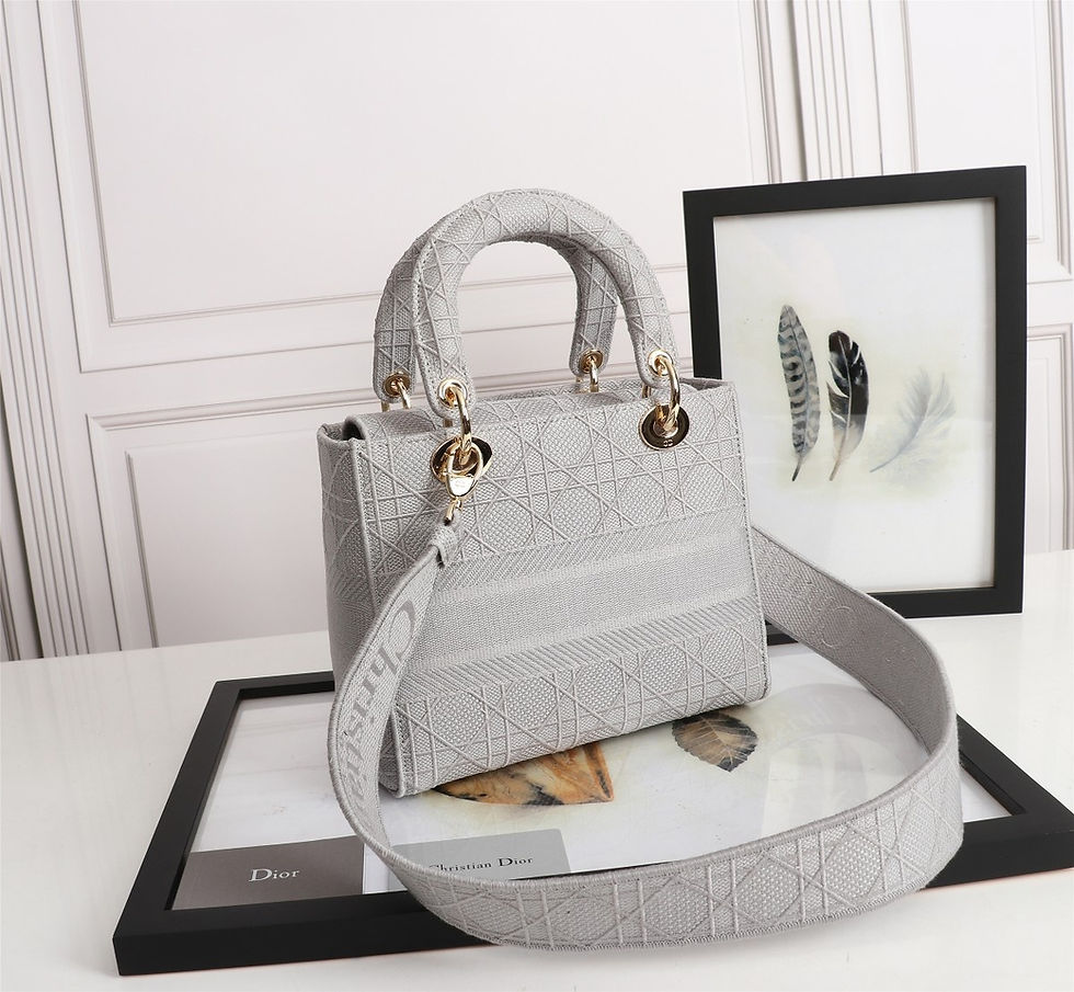 Thumbnail: Christian Dior Lady D-Lite Handbag Gray