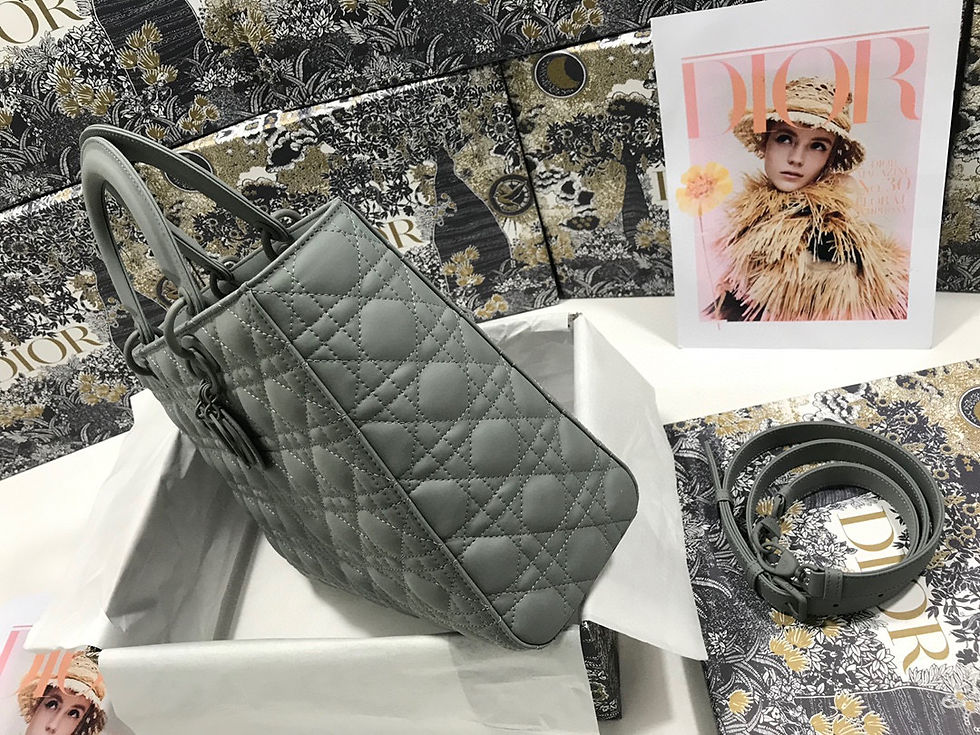 Thumbnail: Christian Dior Lady Dior Handbag Gray