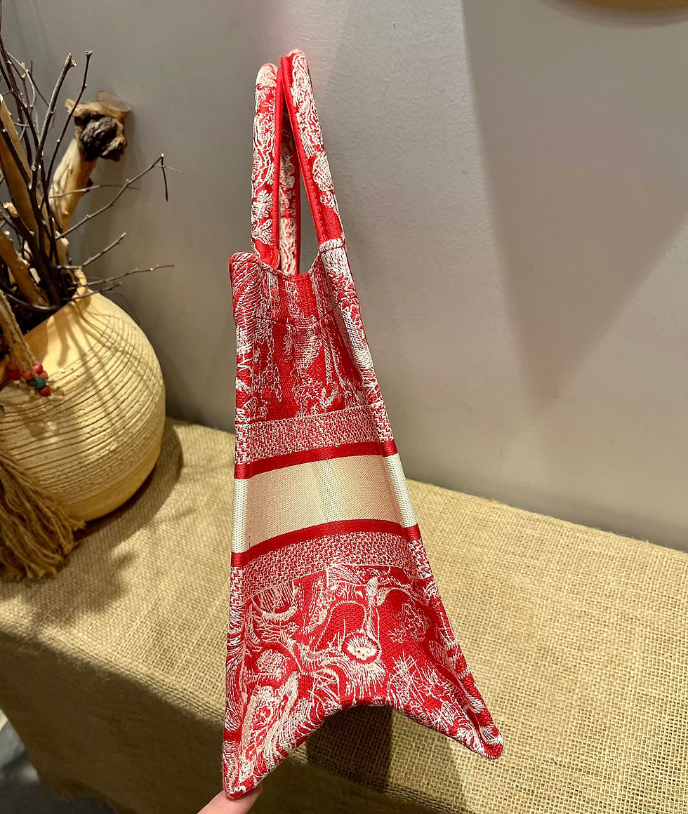 Thumbnail: Christian Dior Book Tote Bag Red Large