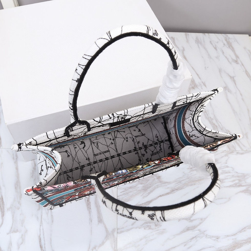 Thumbnail: Christian Dior Book Tote Bag Red & Blue Large