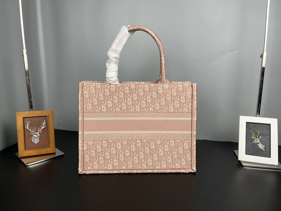 Thumbnail: Christian Dior Oblique Emroidery Book Tote Bag Pink Large