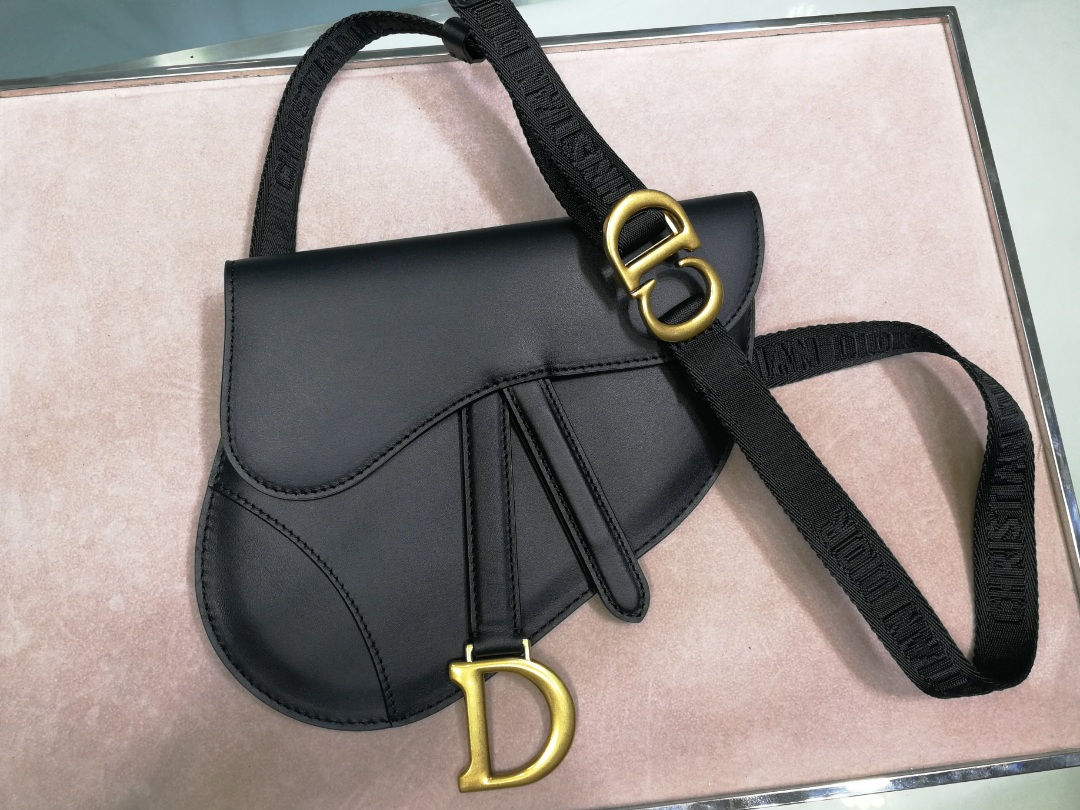 Christian Dior Saddle Shoulder Bag Black