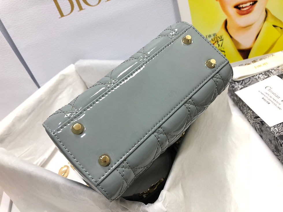 Thumbnail: Christian Dior Lady Dior Handbag Gray