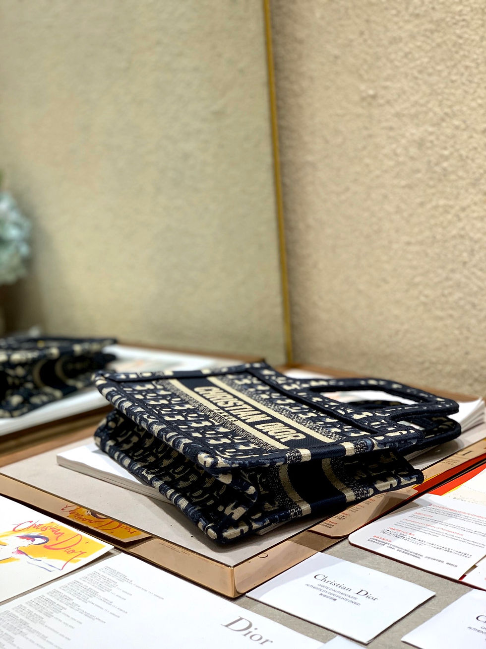 Thumbnail: Christian Dior Book Tote Bag Black Small