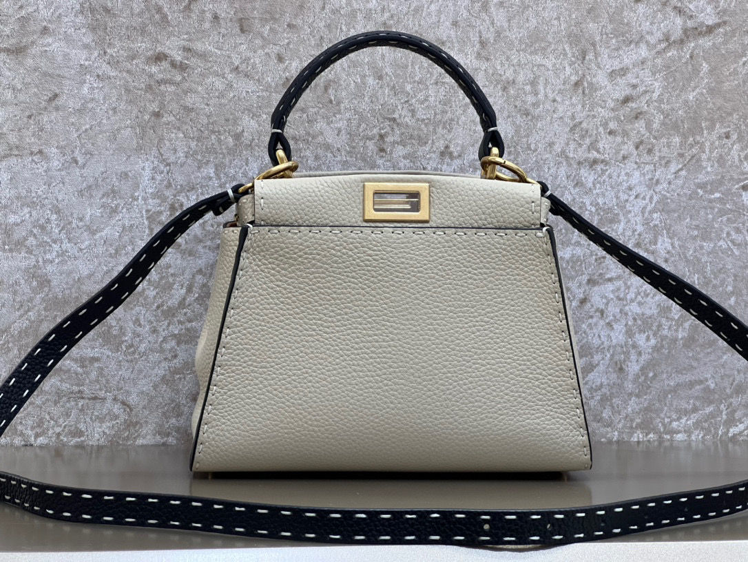 Fendi Peekaboo Handbag White & Black
