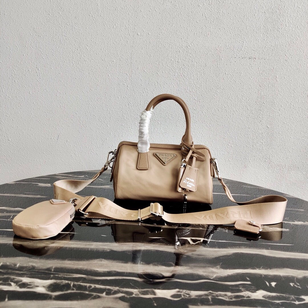 Prada Re-Edition 2005 Nylon Bag Beige Mini