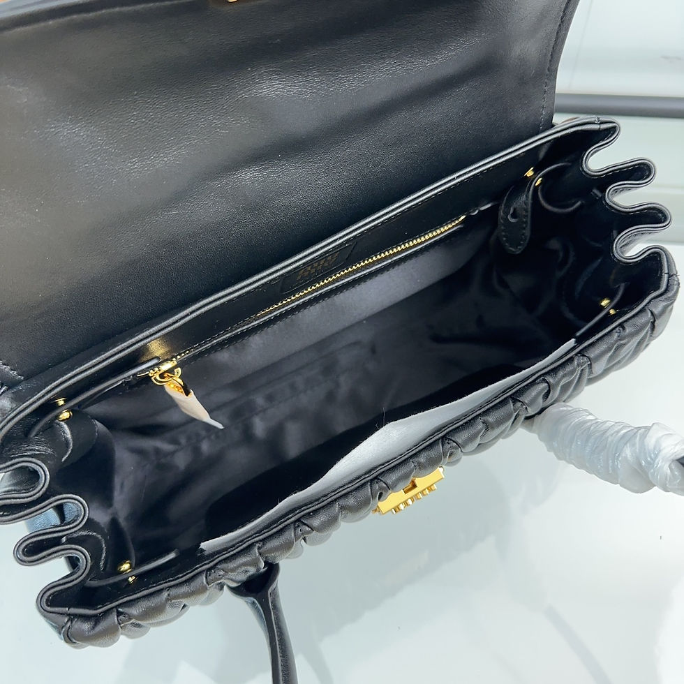 Thumbnail: Miu Miu Matelasse Shoulder Bag Black