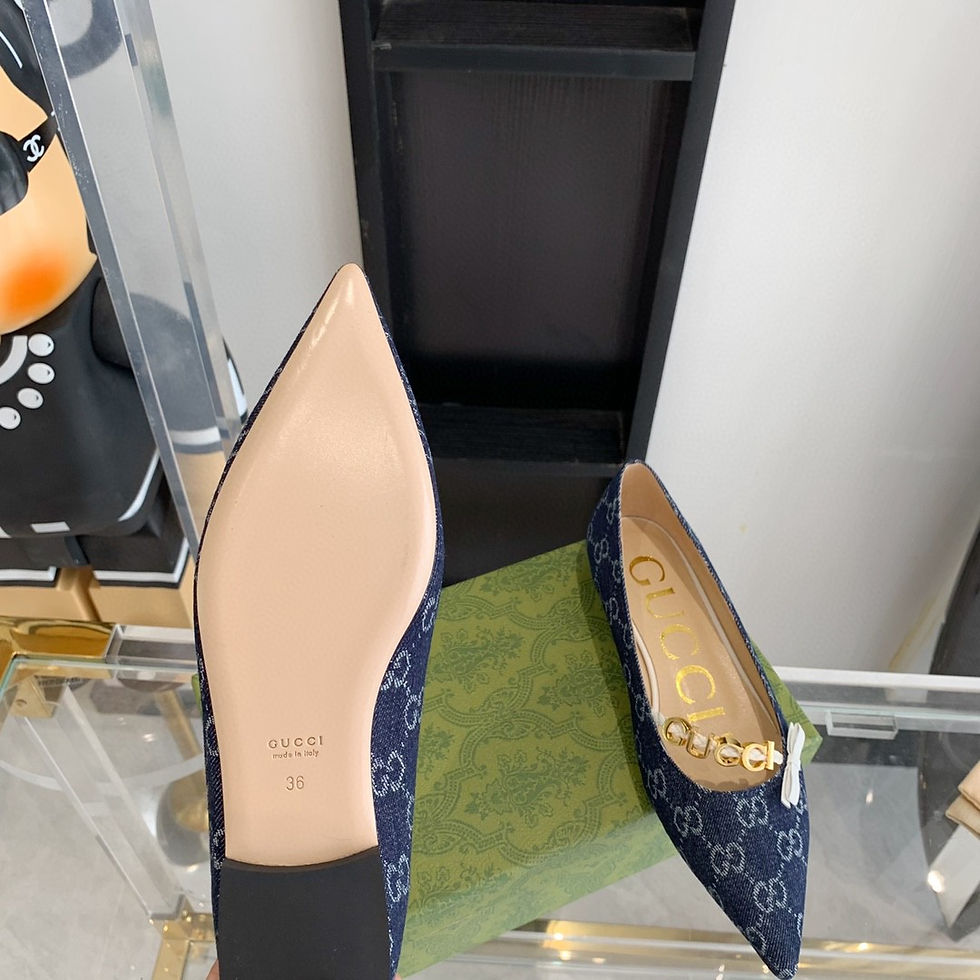 Thumbnail: Gucci Monogram Pointed Sandals Blue