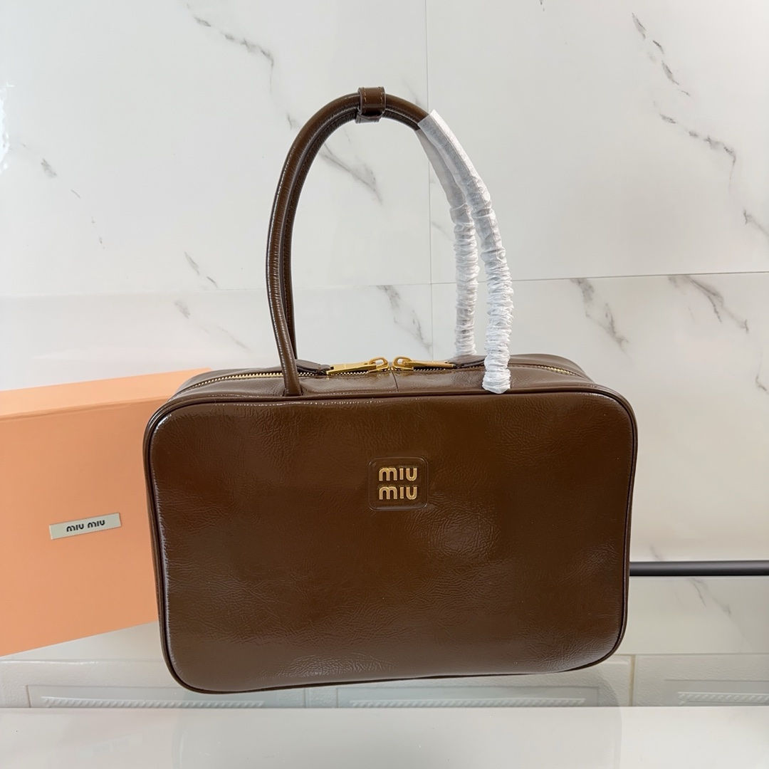 Miu Miu Suede Beau Shoulder Bag Brown