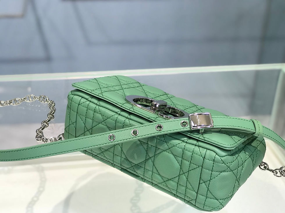 Thumbnail: Christian Dior Caro Chain Shoulder Bag Green Mini