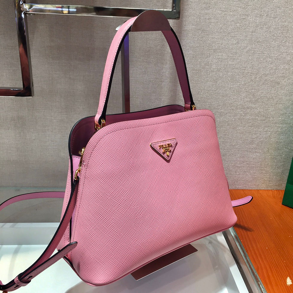 Thumbnail: Prada Matinee Leather Bag Pink Medium