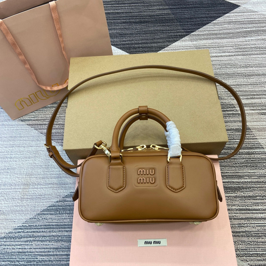 Miu Miu Cognac Arcadie Handbag Brown