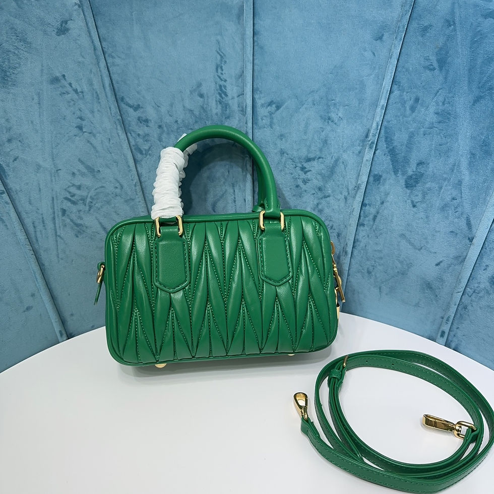 Thumbnail: Miu Miu Arcadie Matelasse Handbag Green