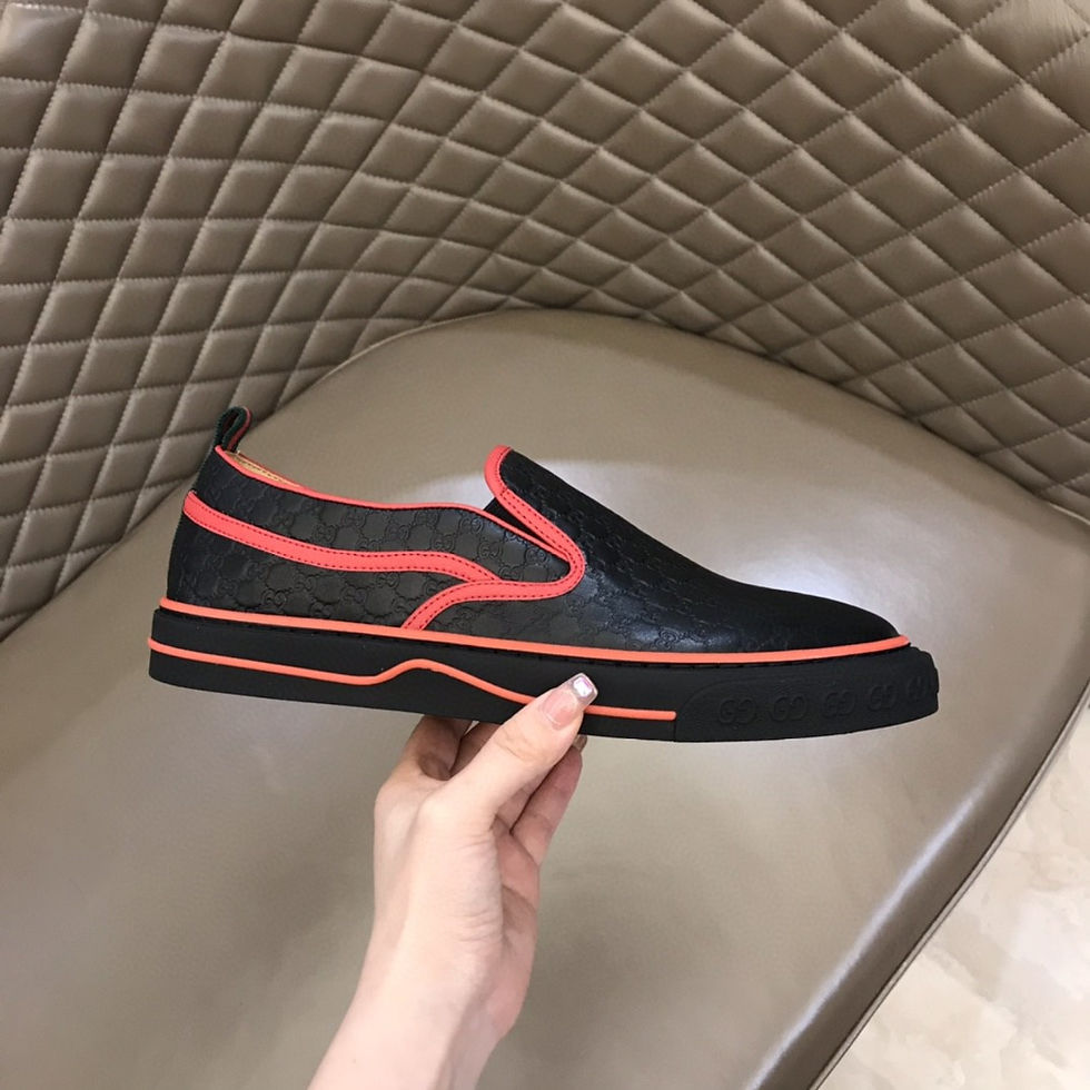 Thumbnail: Gucci Web Monogram Slip-on Sneakers Black Red
