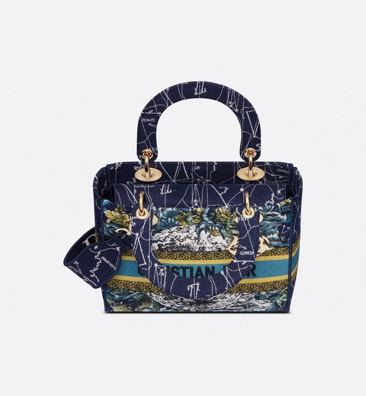 Thumbnail: Christian Dior Lady D-Lite Handbag Black Multicolor