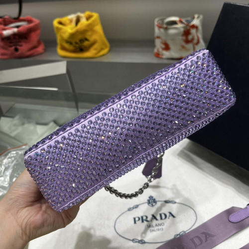 Prada Crystal Bag Purple Small Glam Bags