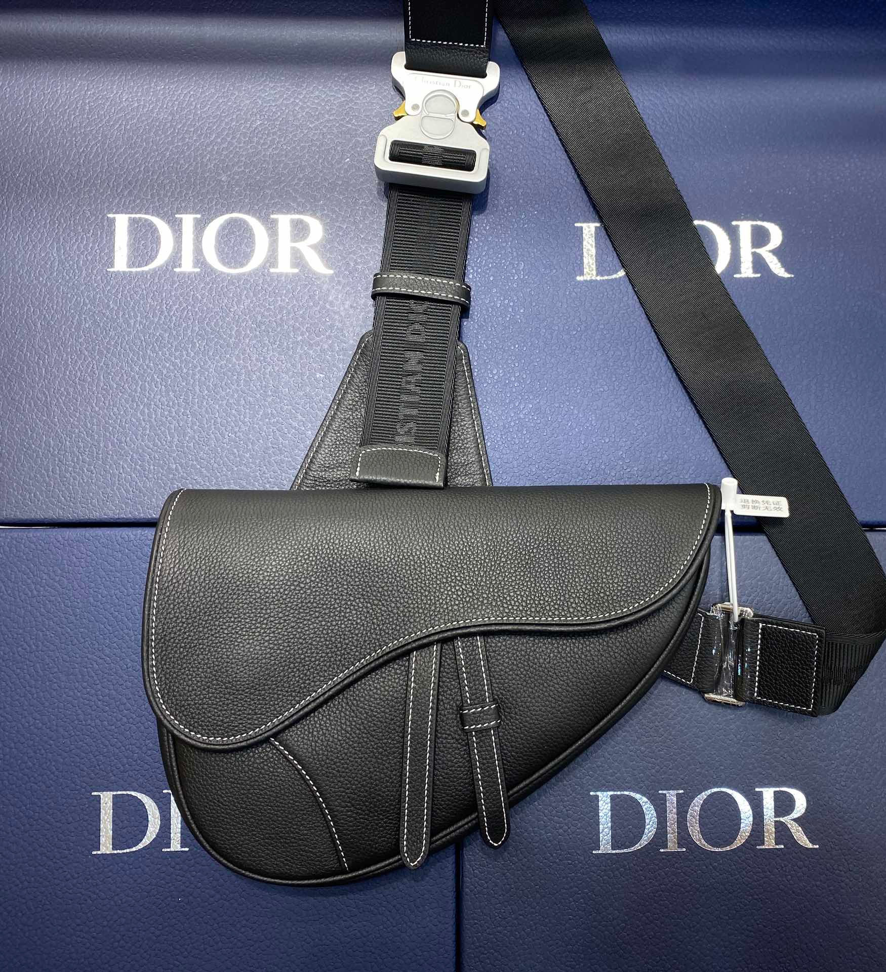 Christian Dior Saddle Body Bag Black