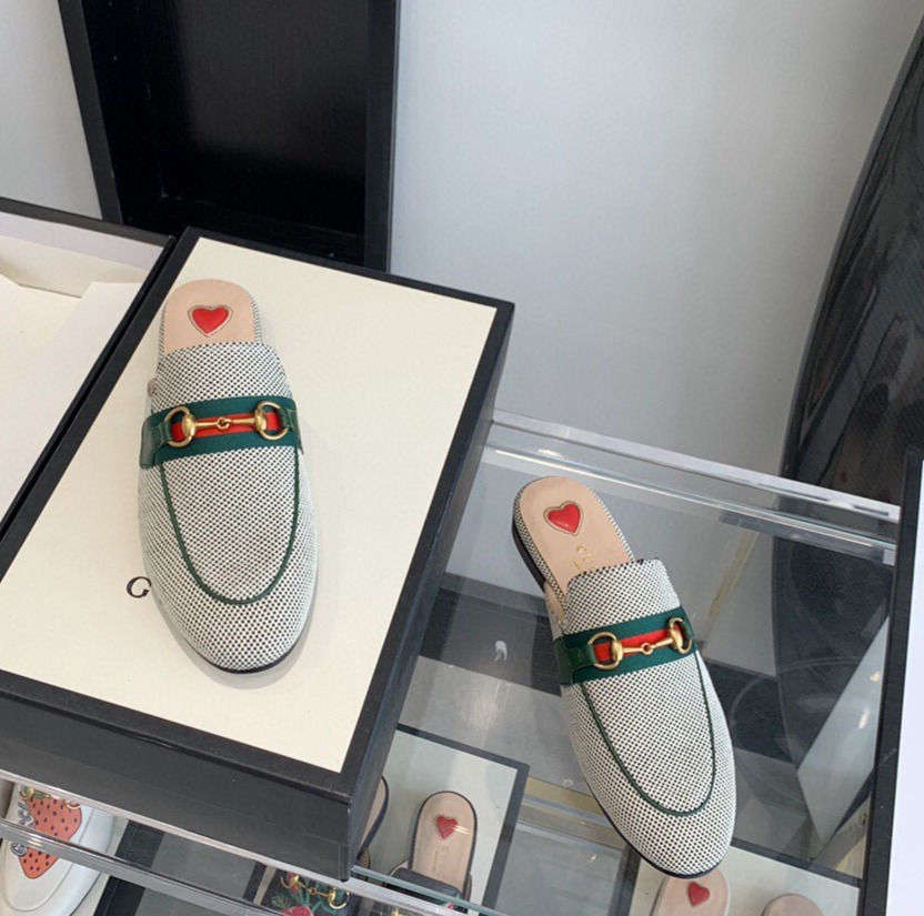 Thumbnail: Gucci Horsebit Mule Slippers Gray Green