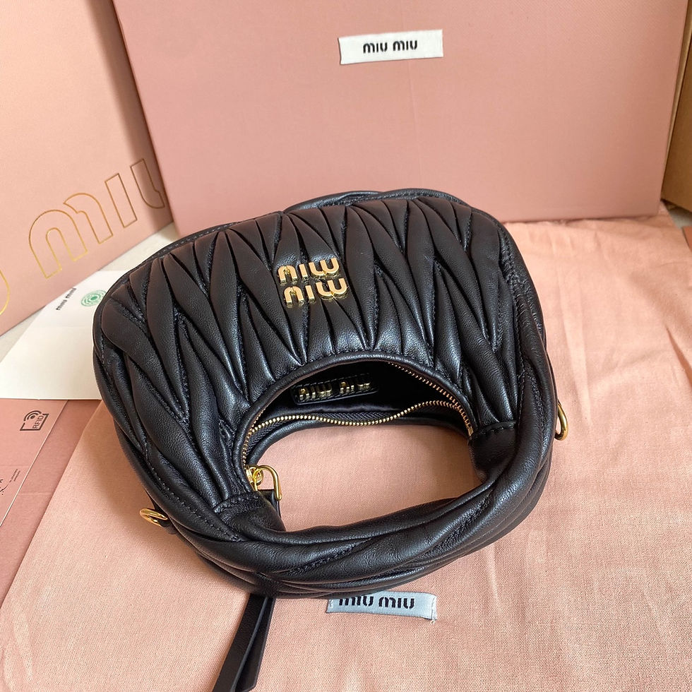 Thumbnail: Miu Miu Wander Matelasse Nappa Hobo Bag Black