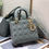Thumbnail: Christian Dior Lady Dior Patent Handbag Gray