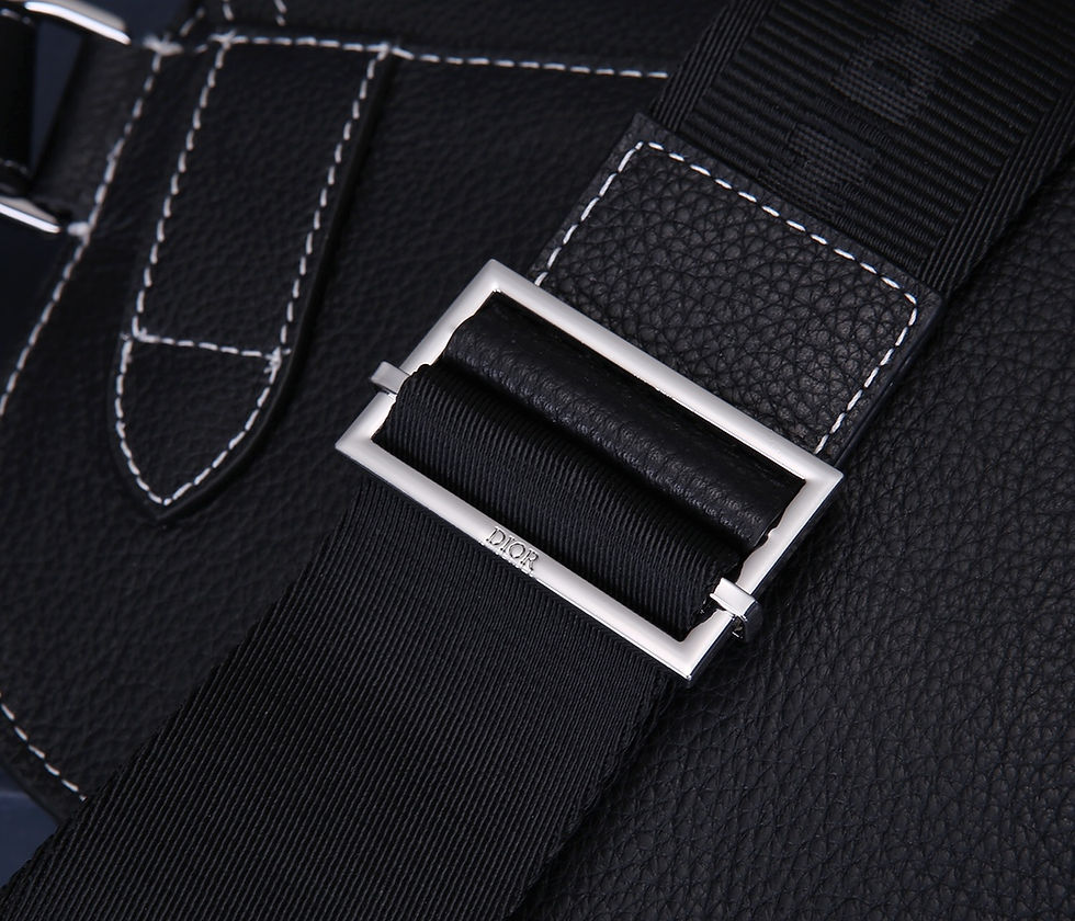 Thumbnail: Christian Dior Saddle Pouch Bag Black with White