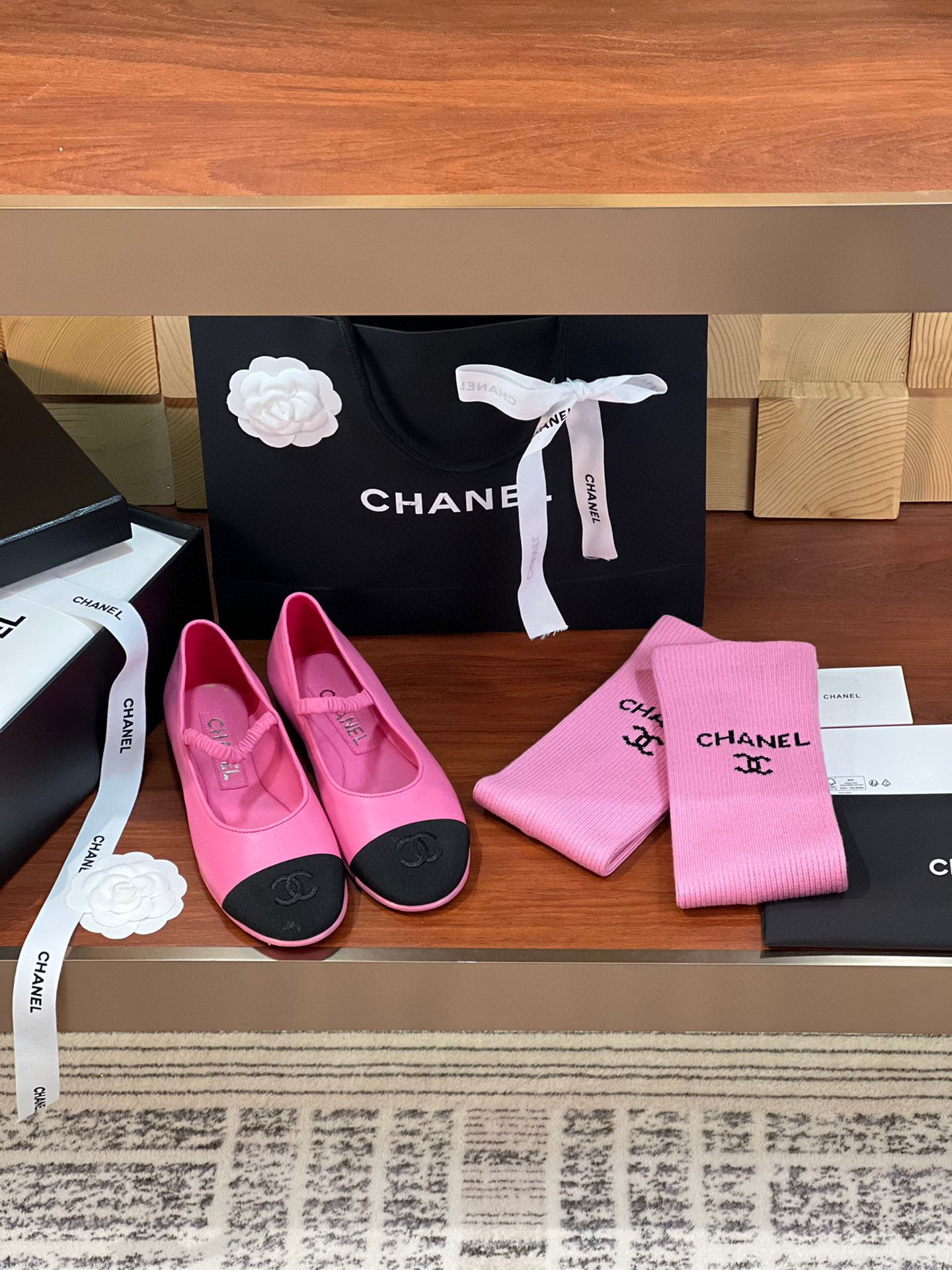 Chanel Mary Jane Shoe Fuchsia & Black