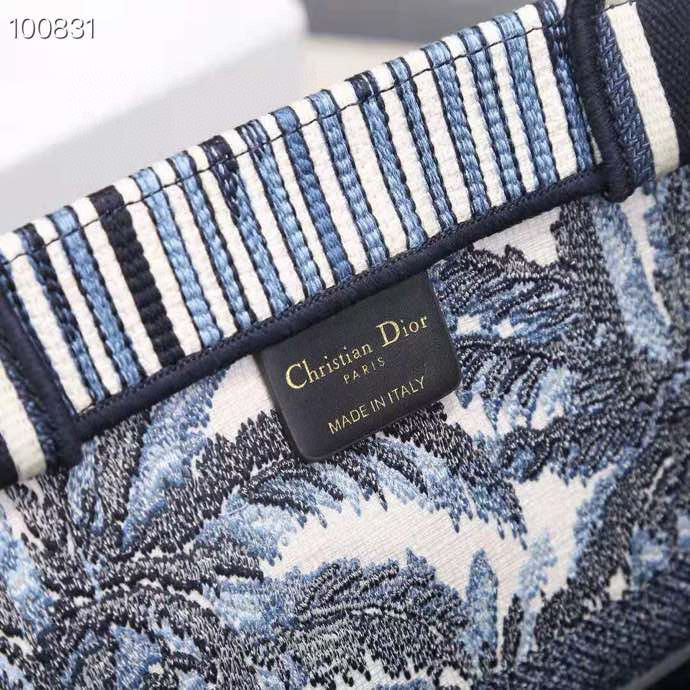 Thumbnail: Christian Dior Book Tote Bag Blue Christian Extra Large