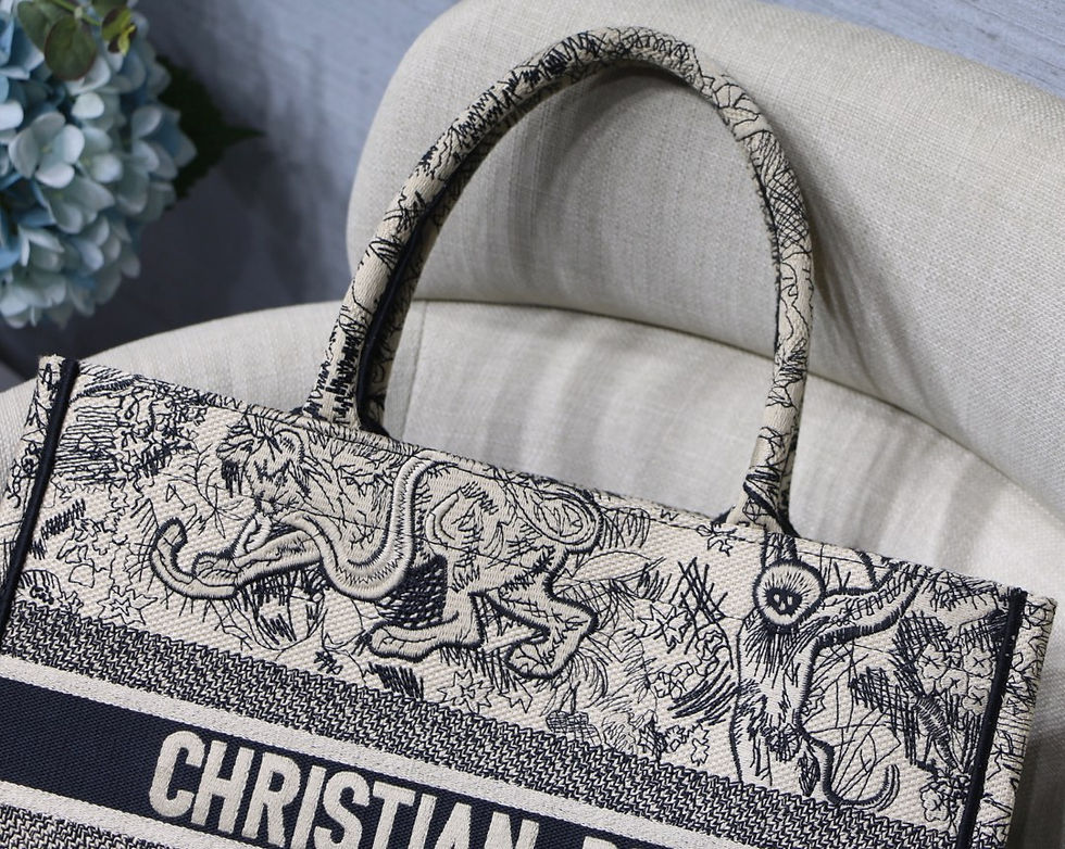 Thumbnail: Christian Dior Book Tote Bag Black & White Large