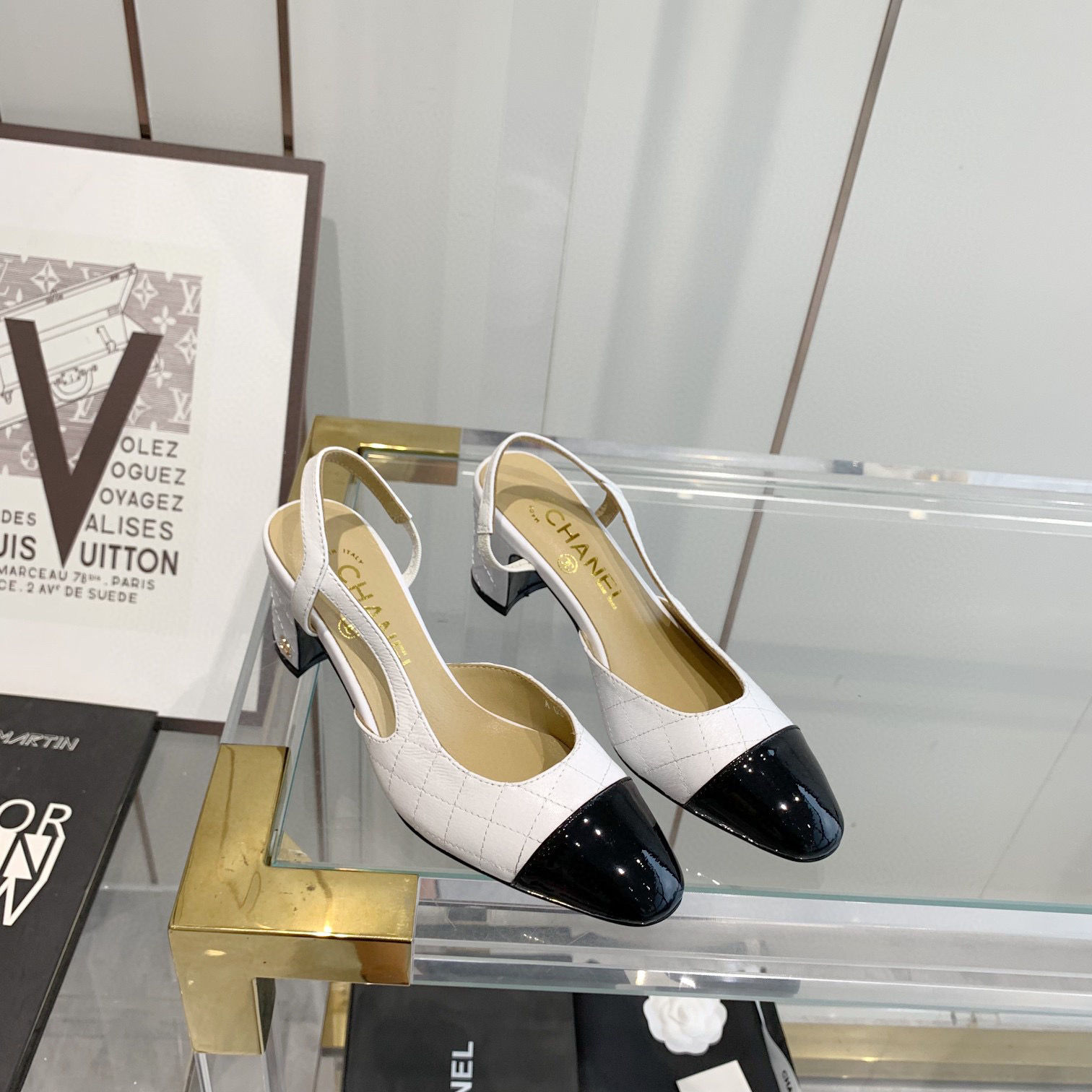 Chanel Slingback Shoe Black & White