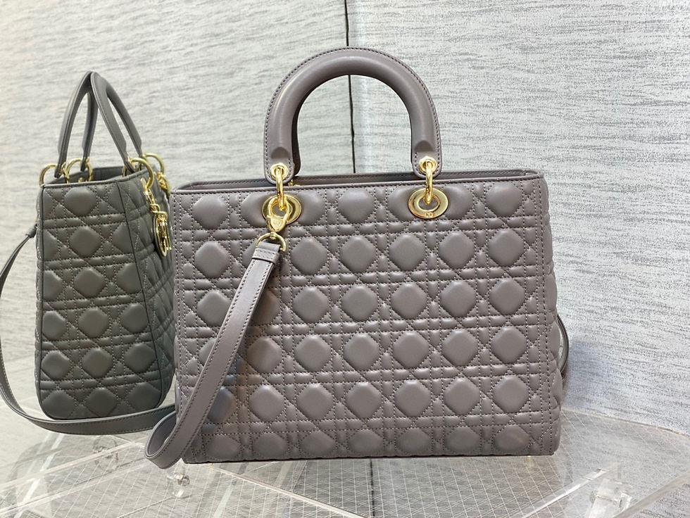 Thumbnail: Christian Dior Lady Dior Handbag Gray
