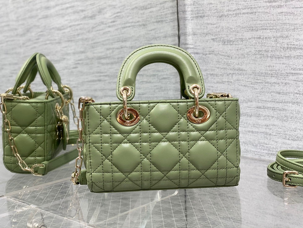 Thumbnail: Christian Dior Lady D-Joy Handbag Green