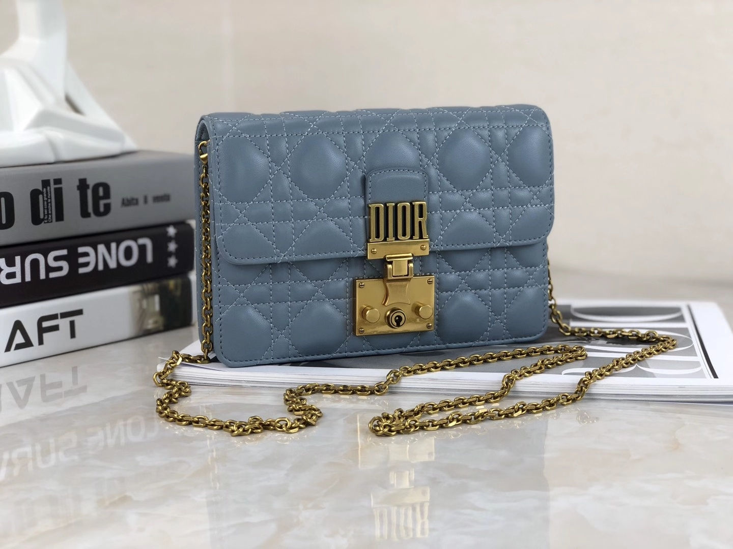 Christian DiorAddict Chain Shoulder Bag Blue