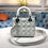 Thumbnail: Christian Dior Lady Dior Patent Bag Silver Small