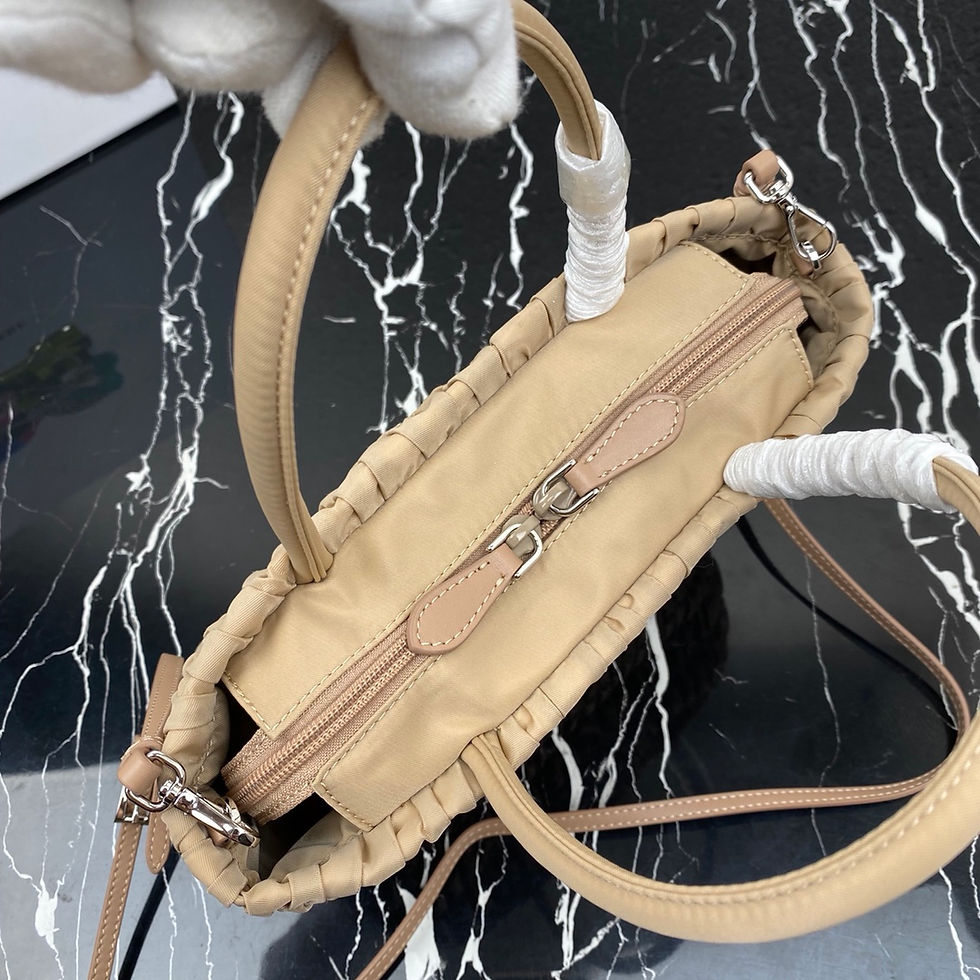 Thumbnail: Prada Ruched Shoulder Bag Brown Small