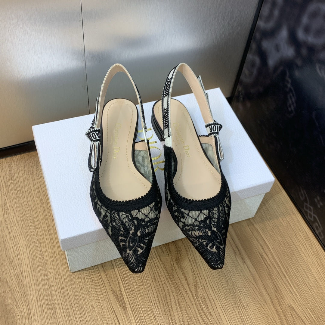 Christian Dior J'Adior Slingback Flat Black