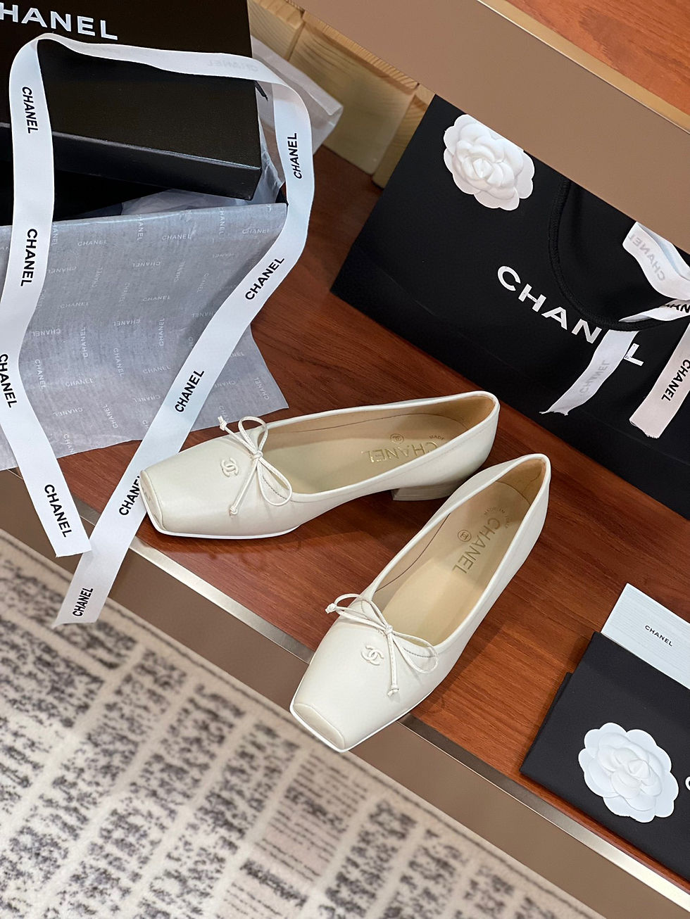 Thumbnail: Chanel Ballet Flat Shoe White