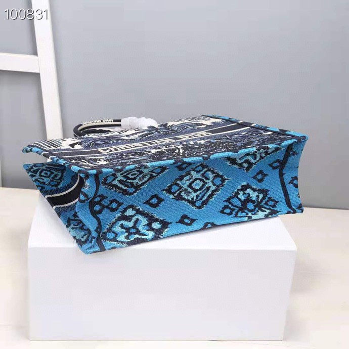 Thumbnail: Christian Dior Book Tote Bag Blue Christian Extra Large