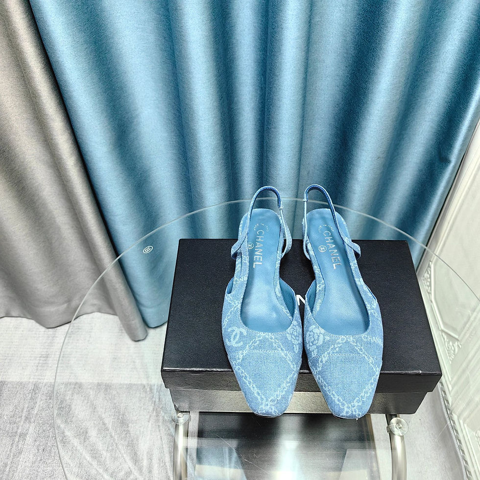 Thumbnail: Chanel Slingback Shoe Blue