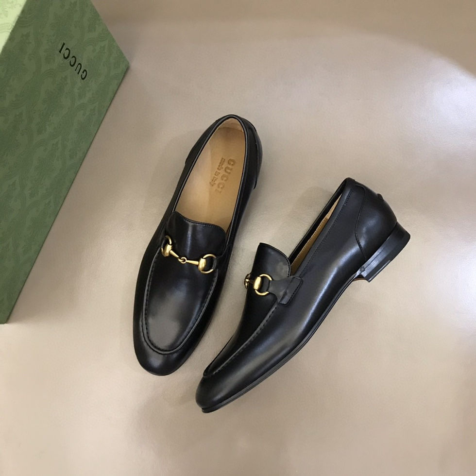 Thumbnail: Gucci Horsebit Loafers Black Beige