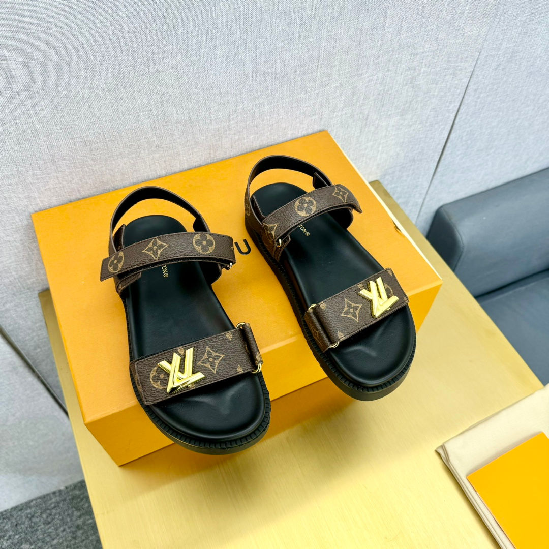 Louis Vuitton Sandals Black & Brown
