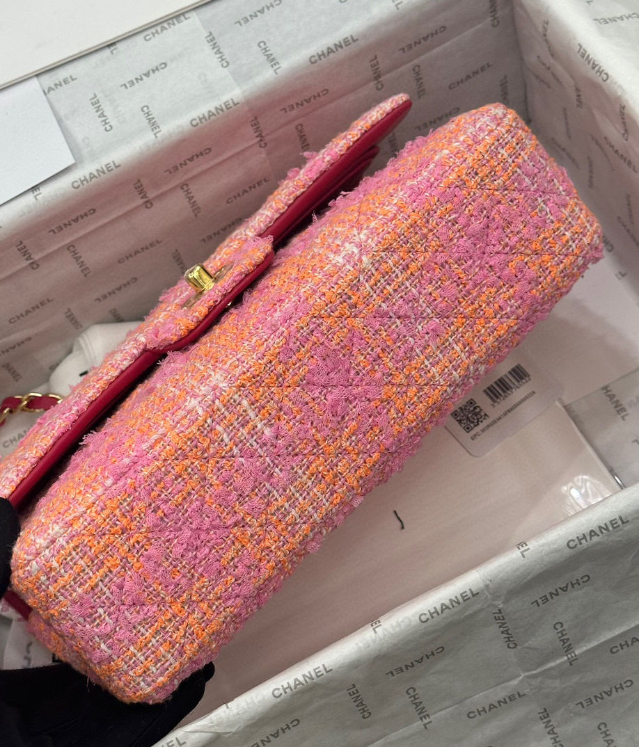 Thumbnail: Chanel Classic Double Flap Handbag Pink Multicolor