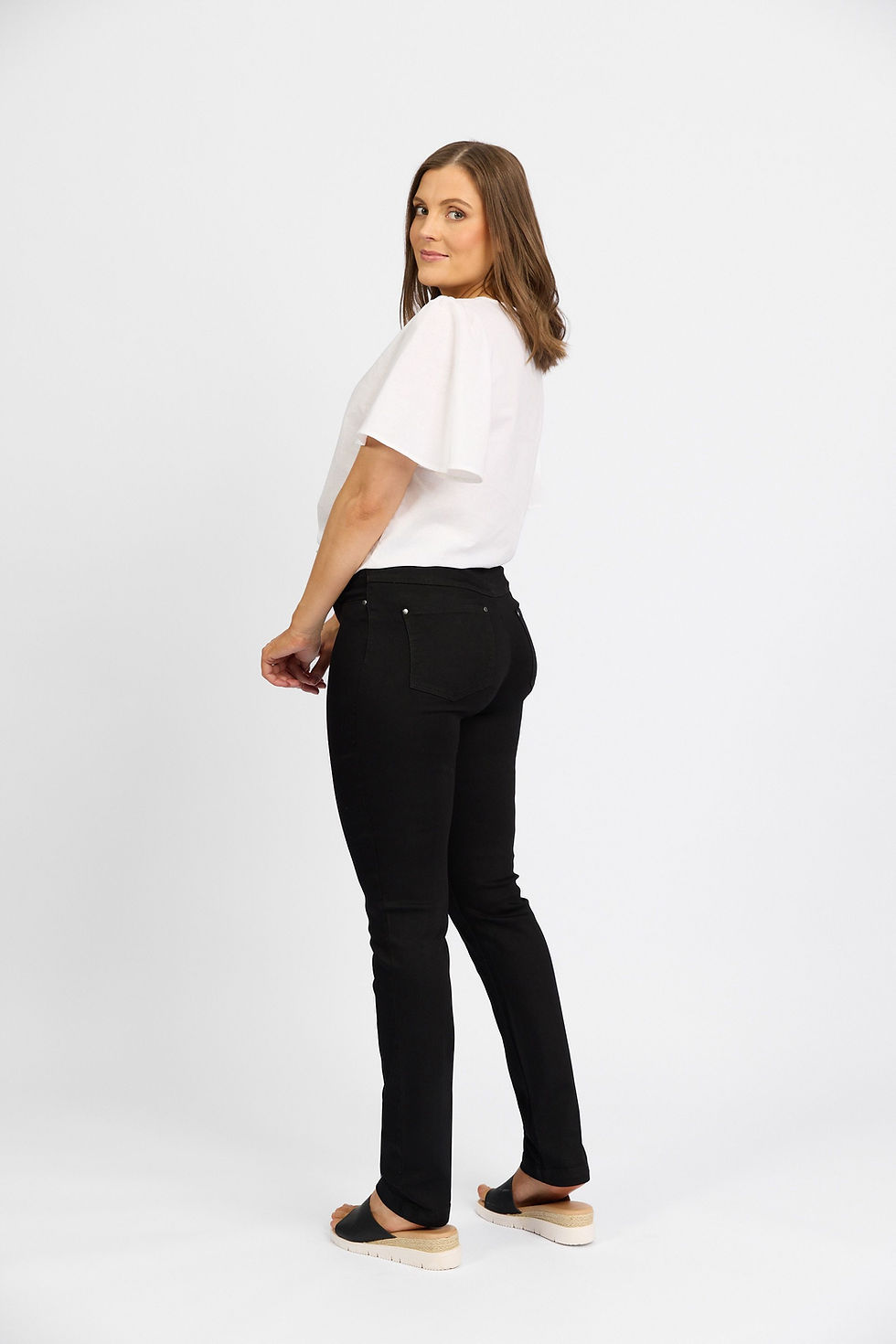 Thumbnail: Macjays Black Denim Pullon Jeans