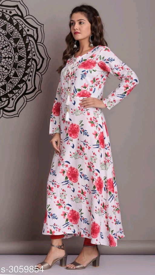 Thumbnail: Women Printed Rayon Kurtis