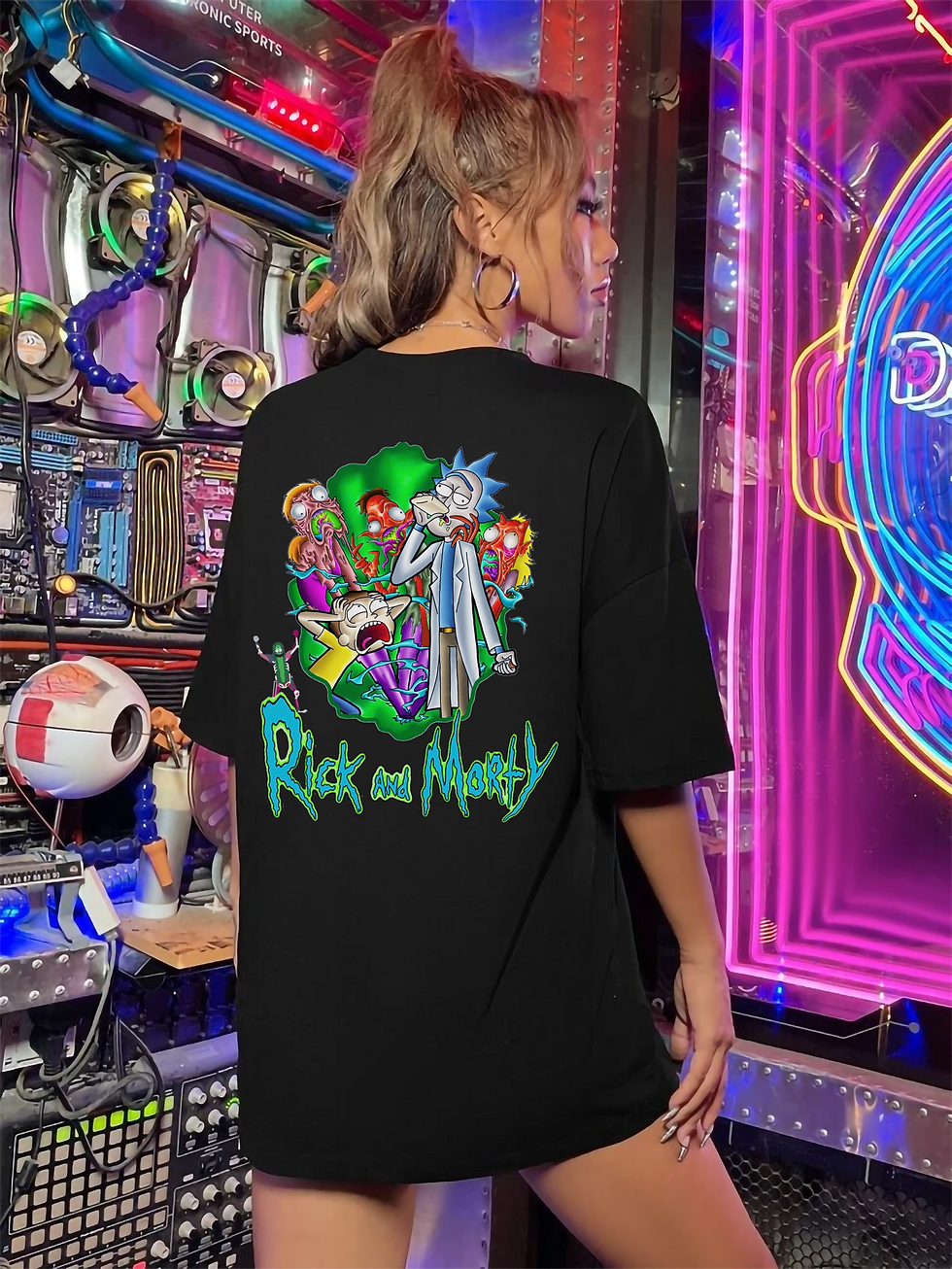 Thumbnail: Rick and Morty Black Oversized T-shirt